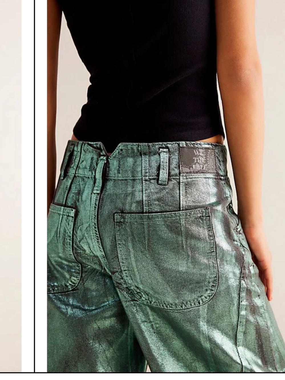 Free People Extreme Measures Metallic Barrel Shorts NEW with Tags Size 26” - Picture 3 of 16